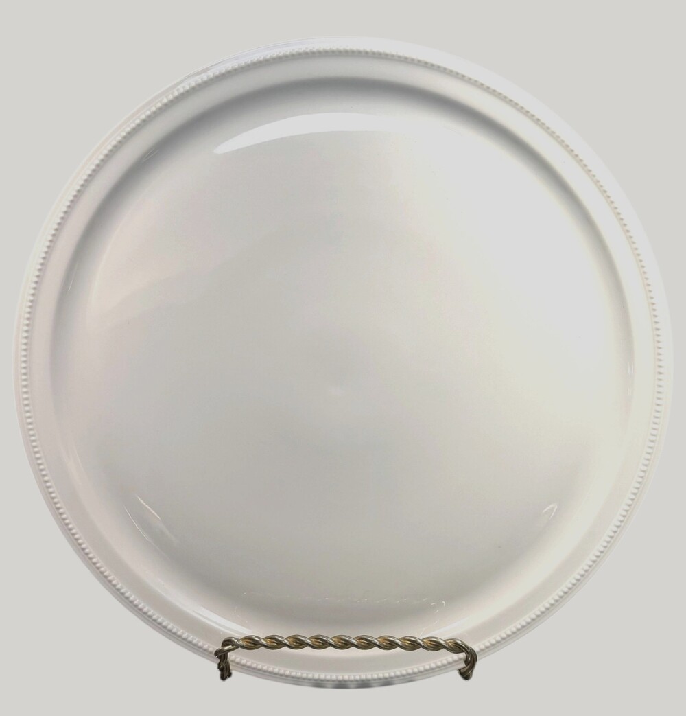 Kaiser KA12 White Beaded Edge 13.25" Round Chop Plate Platter West Germany